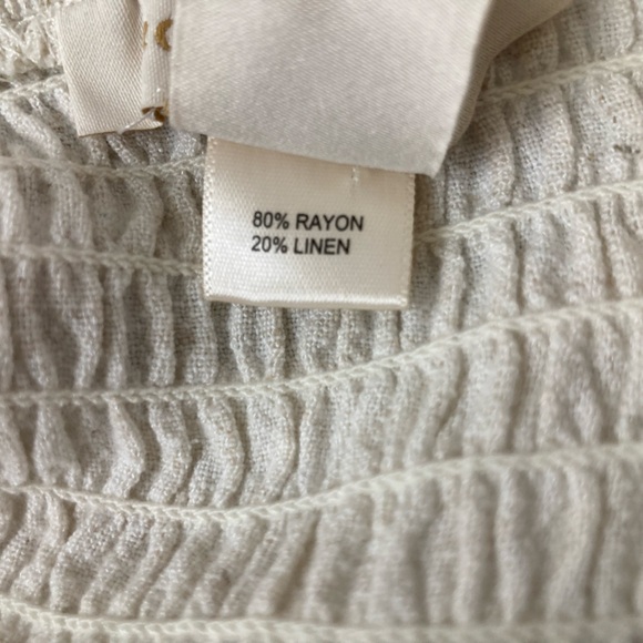 Monteau Ivory Linen Blend Smocked Bodice Midi Sundress Size M NWT - Picture 11 of 12